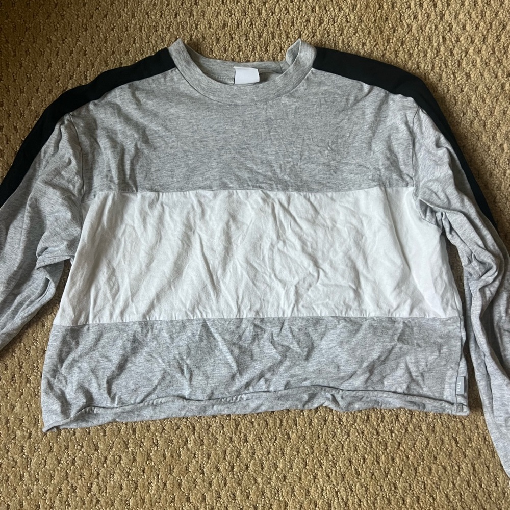 TNA Gray and Black Long Sleeve Top
